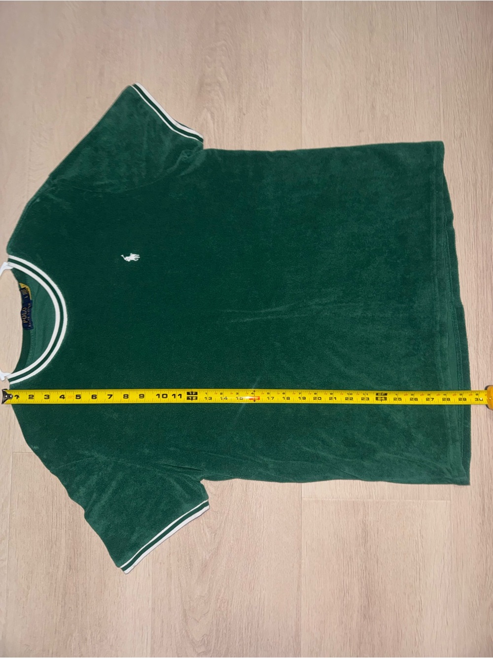 Polo by Ralph Lauren Dark Green Terry Short-Sleeve Tee with White Trim - Picture 3 of 4